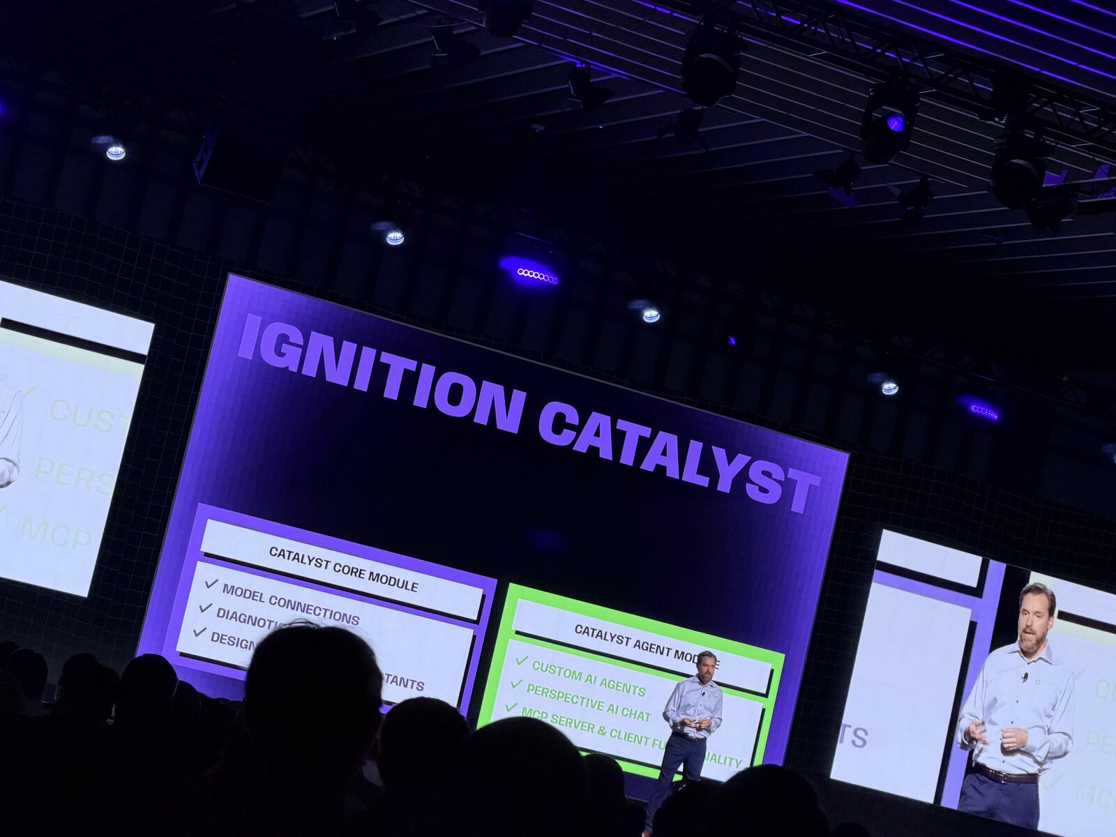 Keynote slide comparing the Catalyst Core module and the Catalyst Agent module